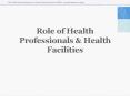 Role of Health Professionals PowerPoint PPT Presentation