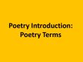 Poetry Introduction: PowerPoint PPT Presentation