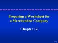 Preparing a Worksheet for a Merchandise Company PowerPoint PPT Presentation