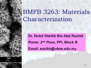 BMFB 3263: Materials Characterization