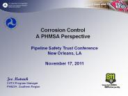 Corrosion Control A PHMSA Perspective