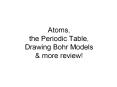 Atoms, the Periodic Table, Drawing Bohr Models PowerPoint PPT Presentation