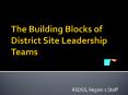 The Building Blocks of District Site Leadership Teams PowerPoint PPT Presentation