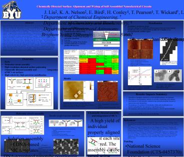 Chemically Directed Surface Alignment and Wiring of Self-Assembled Nanoelectrical Circuits