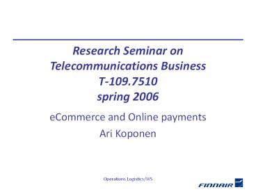 eCommerce and Online payments