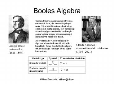 Booles Algebra