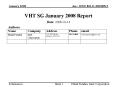 VHT SG January 2008 Report PowerPoint PPT Presentation