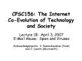 CPSC156: The Internet Co-Evolution of Technology and Society PowerPoint PPT Presentation