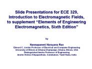 Slide Presentations for ECE 329, Introduction to Electromagnetic Fields, to supplement 