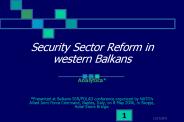 Security Sector Reform in western Balkans