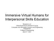 Immersive Virtual Humans for Interpersonal Skills Education