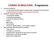 CORSO DI BIOLOGIA - Programma