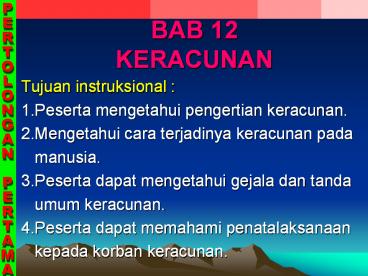 BAB 12 KERACUNAN