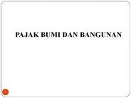 PAJAK BUMI DAN BANGUNAN