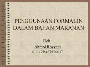 PENGGUNAAN FORMALIN DALAM BAHAN MAKANAN