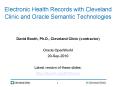 Electronic Health Records with Cleveland Clinic and Oracle Semantic Technologies PowerPoint PPT Presentation