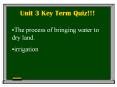 Unit 3 Key Term Quiz!!! PowerPoint PPT Presentation