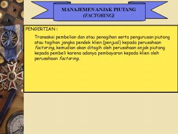 MANAJEMEN ANJAK PIUTANG