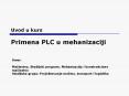 Uvod u kurs  Primena PLC u mehanizaciji PowerPoint PPT Presentation