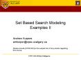 Set Based Search Modeling Examples II PowerPoint PPT Presentation