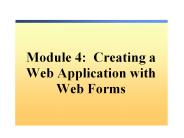 Module 4: Creating a Web Application with Web Forms