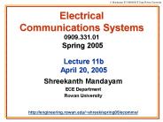 Electrical Communications Systems 0909.331.01 Spring 2005