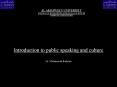 Introduction to public speaking and culture PowerPoint PPT Presentation
