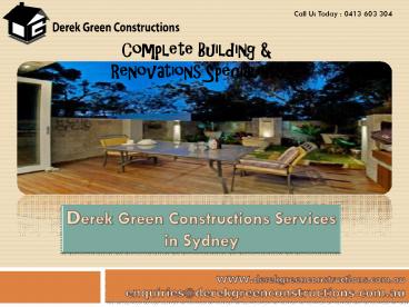 Derek Green Constructions Services in Sydney