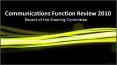 Communications Function Review 2010 PowerPoint PPT Presentation