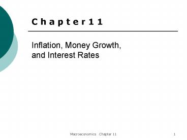 Inflation, Money Growth, presentation | free to view