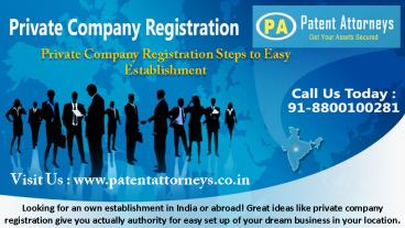 Private Company Registration | PatentAttorneys.co.in