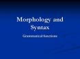 Morphology and Syntax PowerPoint PPT Presentation