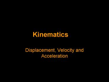Kinematics