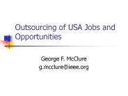 Outsourcing of USA Jobs and Opportunities