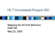HL7 Government Projects SIG