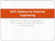 GATE Syllabus for Electrical Engineering