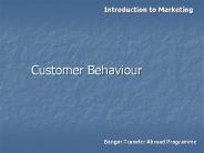 Customer Behaviour