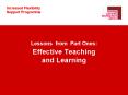 Lessons from Part Ones: Effective Teaching and Learning PowerPoint PPT Presentation