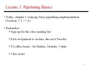Lecture 3: Pipelining Basics