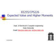 EE255/CPS226 Expected Value and Higher Moments