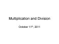 Multiplication and Division PowerPoint PPT Presentation