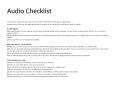 Audio Checklist PowerPoint PPT Presentation