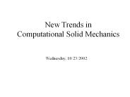 New Trends in Computational Solid Mechanics
