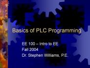 Basics of PLC Programming