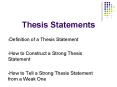 Thesis Statements PowerPoint PPT Presentation