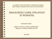 MEASURING CORE INFLATION IN ROMANIA