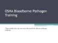 OSHA Bloodborne Pathogen Training PowerPoint PPT Presentation
