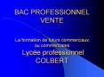 BAC PROFESSIONNEL VENTE  La formation de futurs commerciaux ou commerciales Lyc PowerPoint PPT Presentation