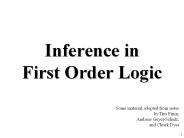 Inference in First Order Logic