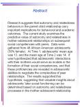 Research suggests that autonomy and relatedness behaviors in the parent-child relationship carry important implications for behavioral and academic outcomes. The current study examines the predictive value of autonomy and relatedness in PowerPoint PPT Presentation